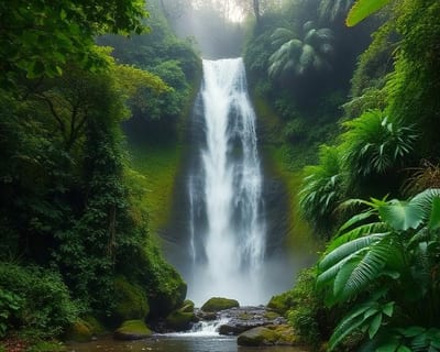Tropischer Regenwald-Wasserfall in Mittelamerika