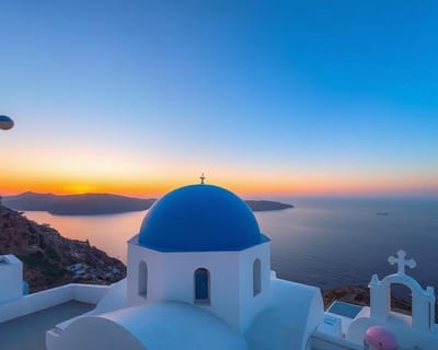 Santorini Sonnenuntergang über der Ägäis